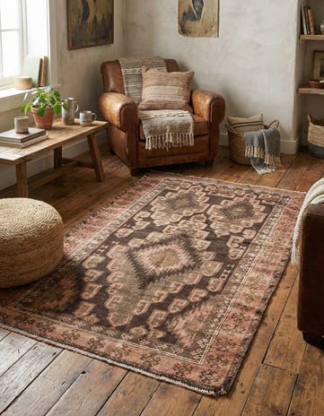 3' 3 x 5' 5 Hand Knotted Ultra Vintage Persian Wool Rug