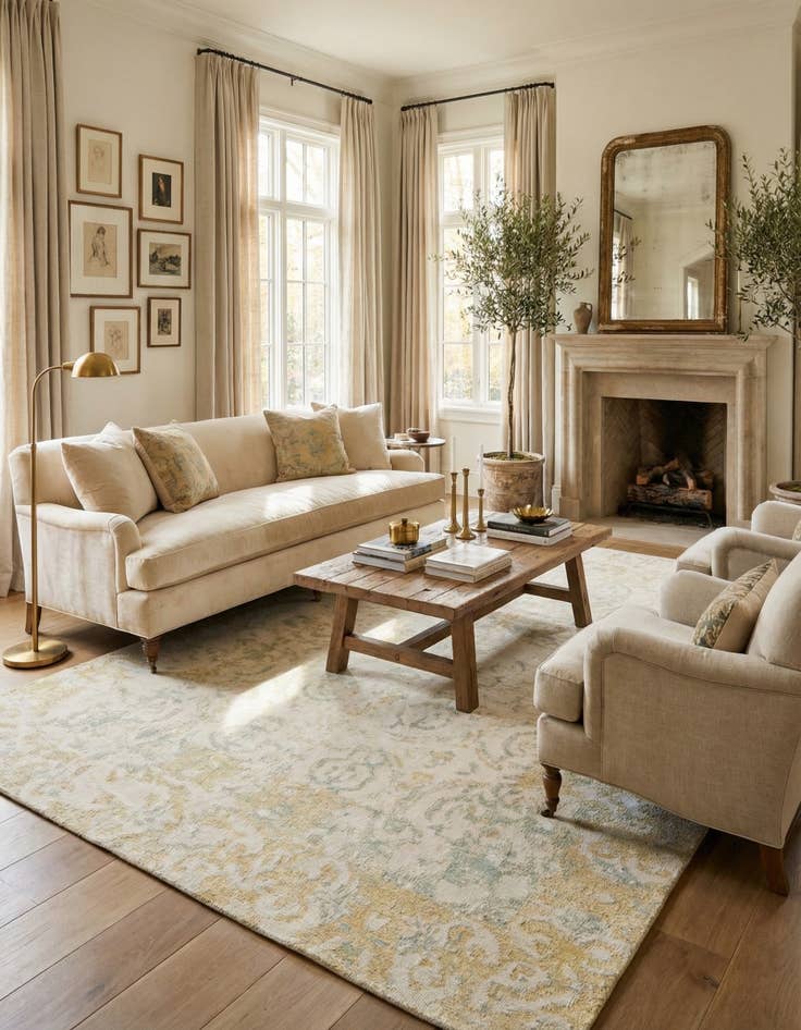 Detail image of 5' 10 x 9' 3  Hand Knotted Darya Wool Rug