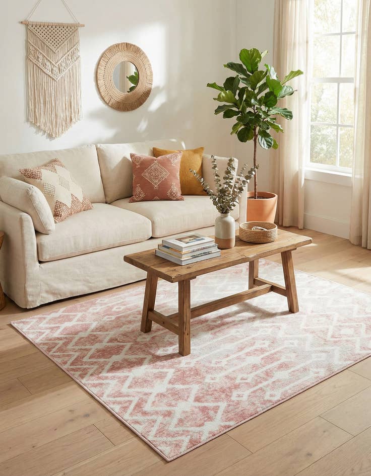 Detail image of 4' x 4' Bohemian Trellis Square Rug