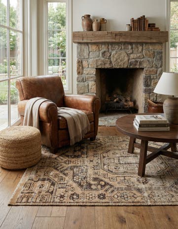 3' 7 x 6' 5 Hand Knotted Ultra Vintage Persian Wool Rug