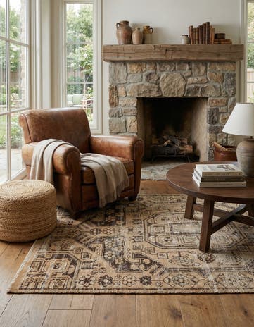 3' 7 x 6' 5 Hand Knotted Ultra Vintage Persian Wool Rug
