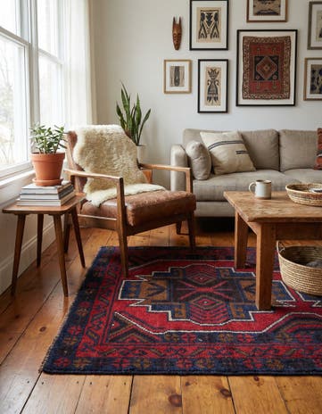 3' x 4' 8 Hand Knotted Balouch Persian Wool Rug