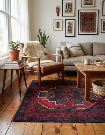 3' x 4' 8 Hand Knotted Balouch Persian Wool Rug