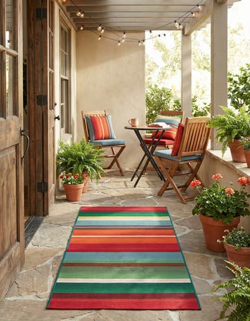 2' 7 x 5' 3 Easy-Clean Modern Indoor / Outdoor Runner Rug