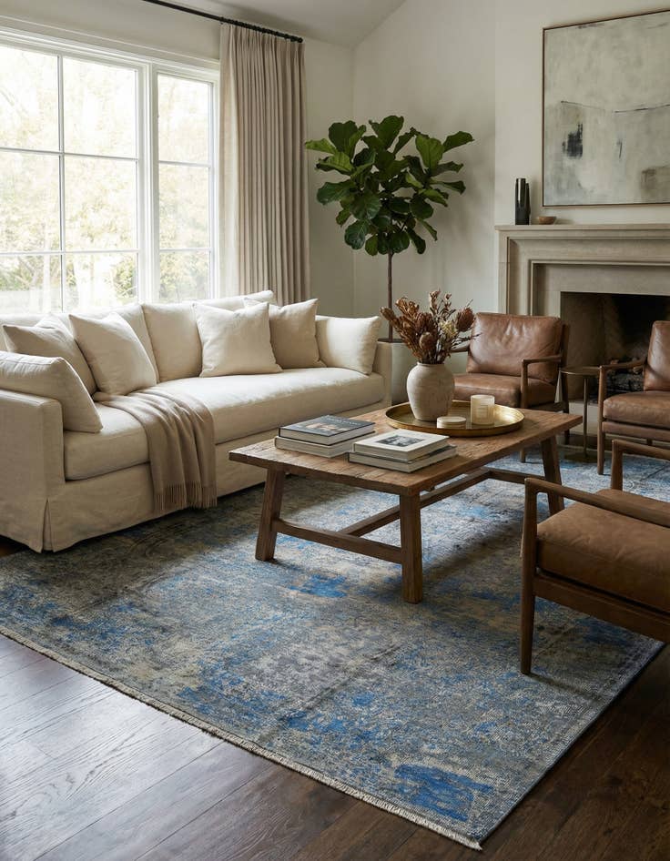 Detail image of 6' 8 x 9' 8  Hand Knotted Ultra Vintage Persian Wool Rug