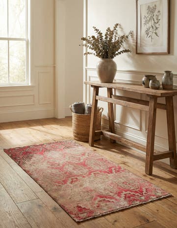 3' 3 x 5' 5 Hand Knotted Ultra Vintage Persian Wool Runner Rug