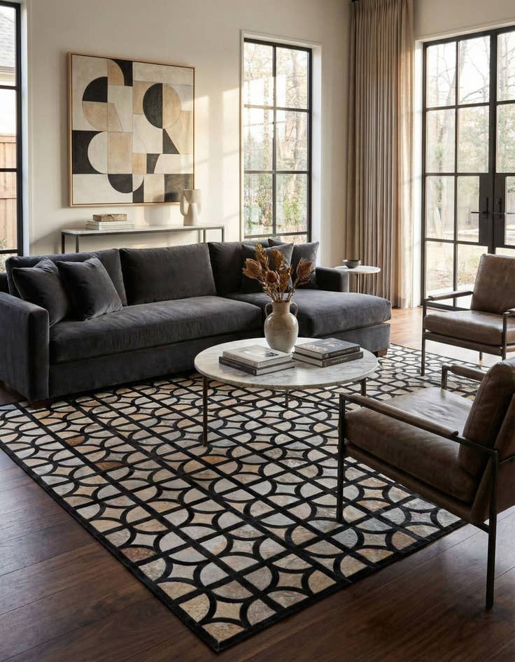 Detail image of 5' 3 x 7' 7 Cowhide Rug