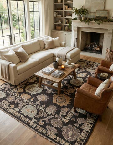 9' 6 x 12' 1 Hand Knotted Oushak Wool Rug