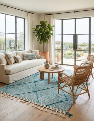6' 6 x 10' 2 Hand Knotted Moroccan Wool Rug