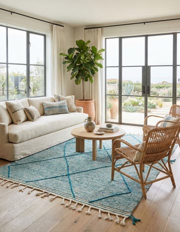 6' 6 x 10' 2 Hand Knotted Moroccan Wool Rug