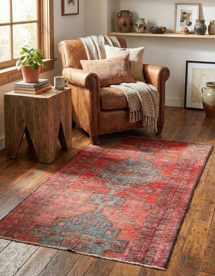 Detail image of 3' 1 x 5' 3  Hand Knotted Ultra Vintage Persian Wool Rug