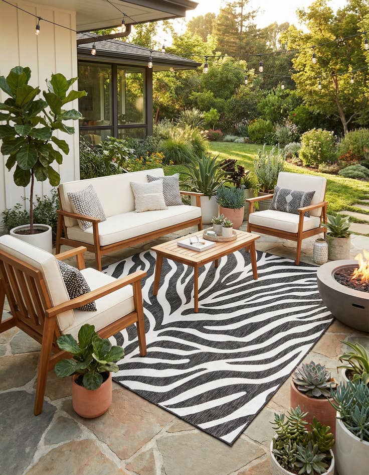 Detail image of  10' x 10'  Washable Safari Indoor / Outdoor Square Rug