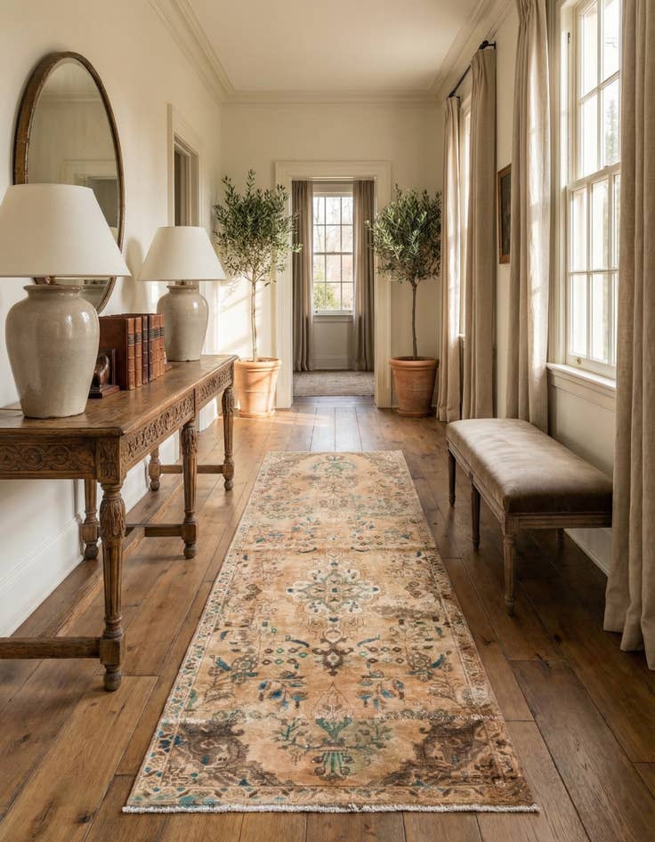 Detail image of 3' x 7' 7  Hand Knotted Ultra Vintage Persian Wool Runner Rug