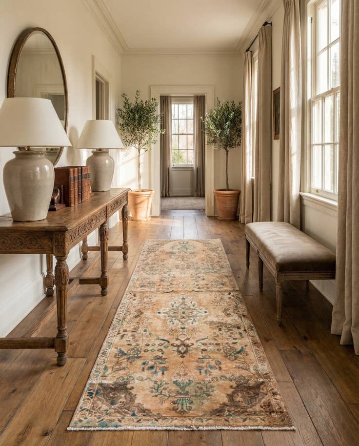 Detail image of 3' x 7' 7 Hand Knotted Ultra Vintage Persian Wool Runner Rug