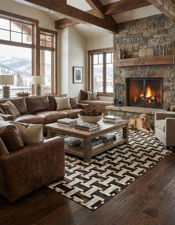 5' 1 x 6' 10 Cowhide Rug