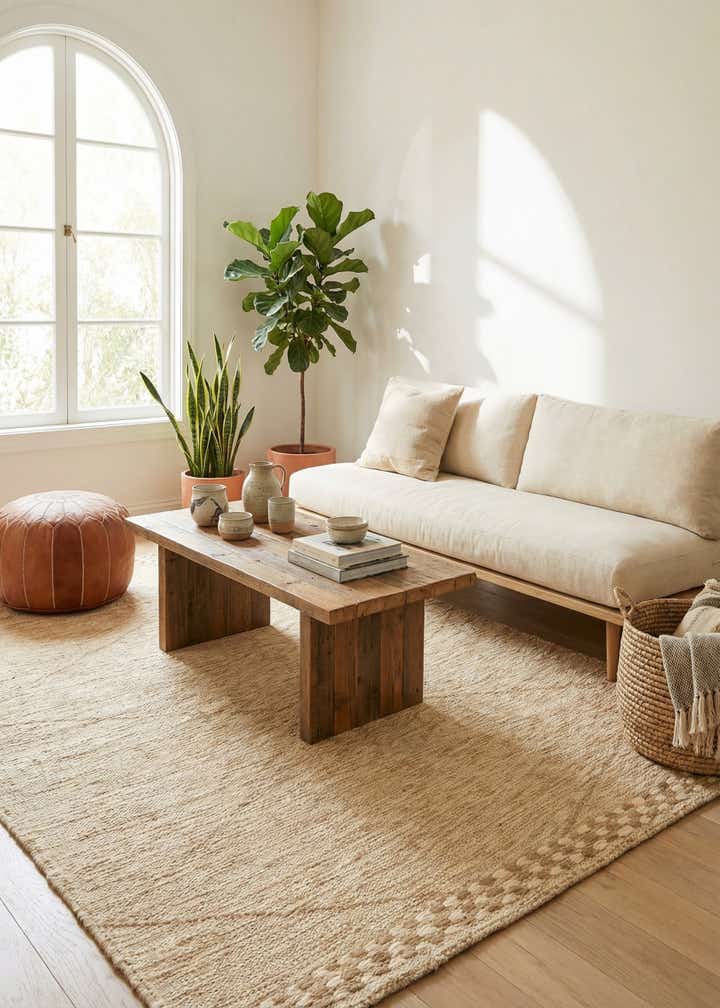 5' 4 x 8' 5 Hand Knotted Moroccan Wool Rug