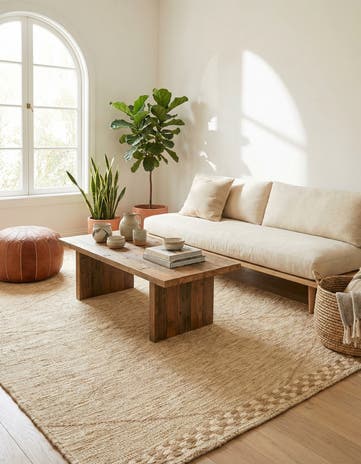 5' 4 x 8' 5 Hand Knotted Moroccan Wool Rug