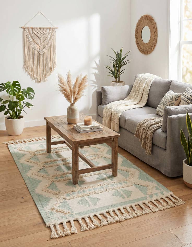 Detail image of  4' 1 x 6' 1  Hand Woven Arizona Wool Rug