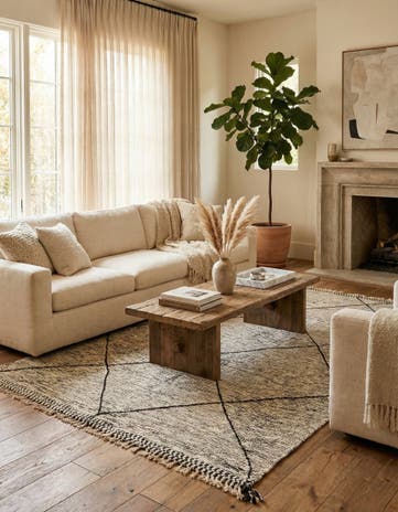 6' 4 x 9' 8 Hand Knotted Moroccan Wool Rug