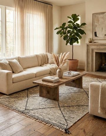 6' 4 x 9' 8 Hand Knotted Moroccan Wool Rug