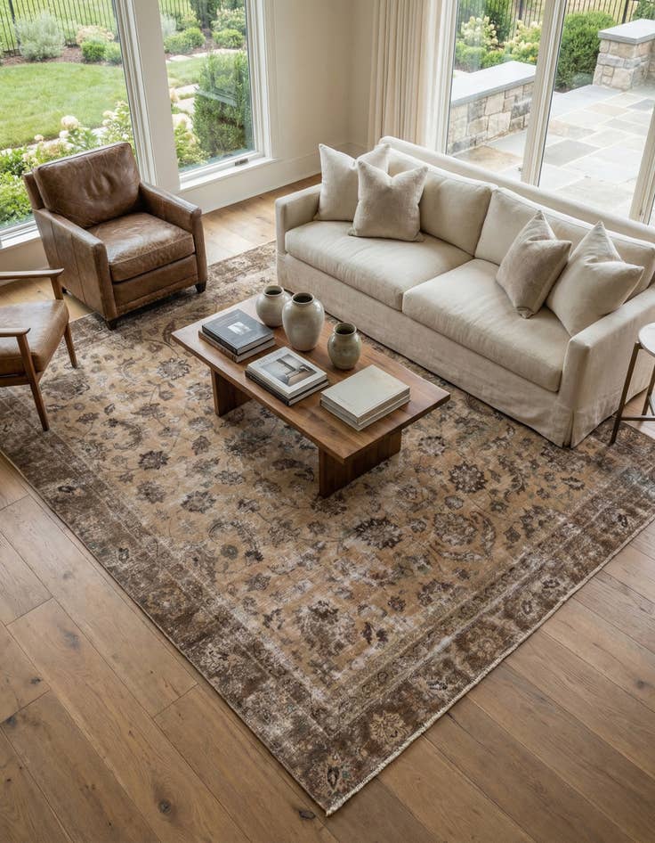 Detail image of 9' x 10' 2  Hand Knotted Ultra Vintage Persian Wool Rug