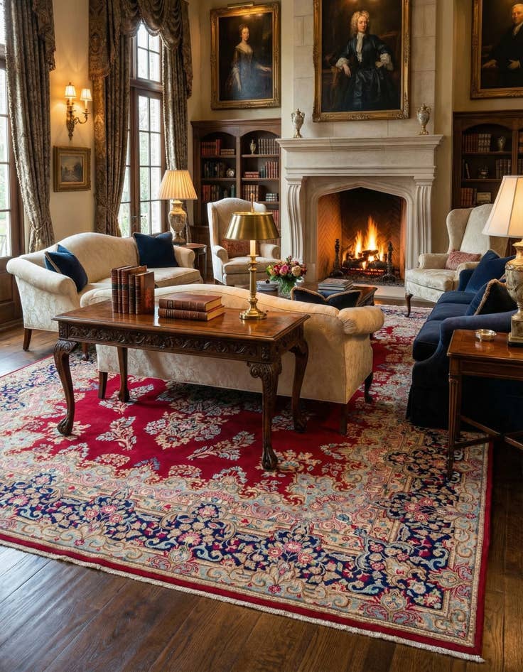 Detail image of  10' x 13' 3  Hand Knotted Kerman Persian Wool Rug