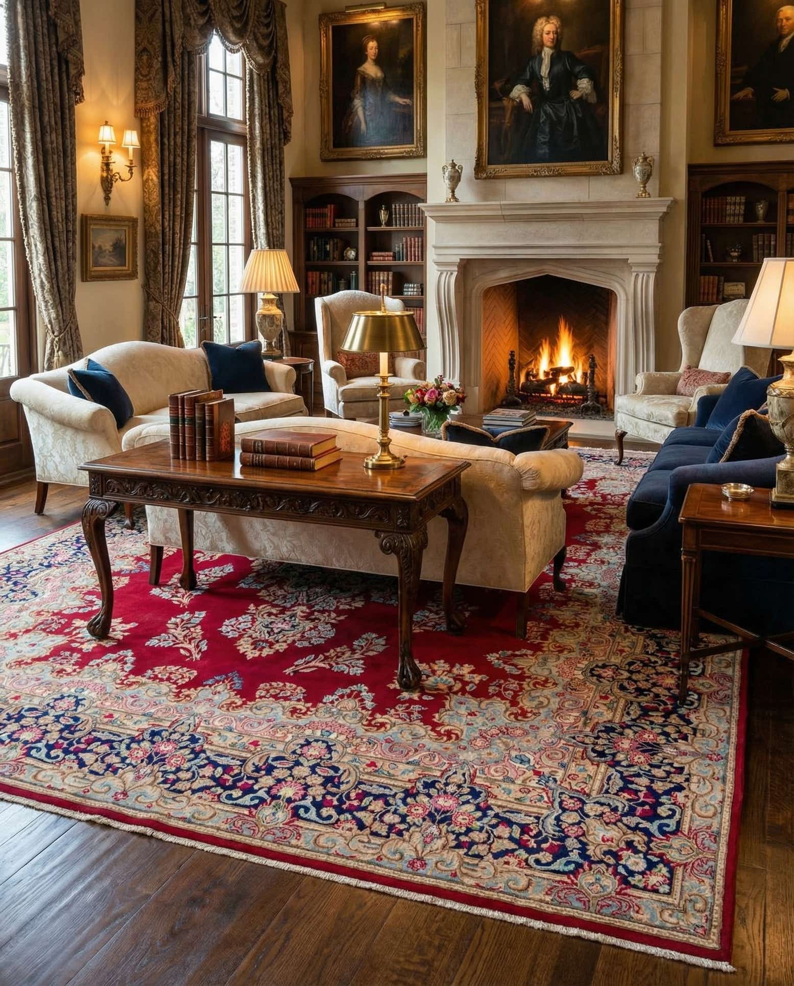 10' x 13' 3 Hand Knotted Kerman Persian Wool Rug