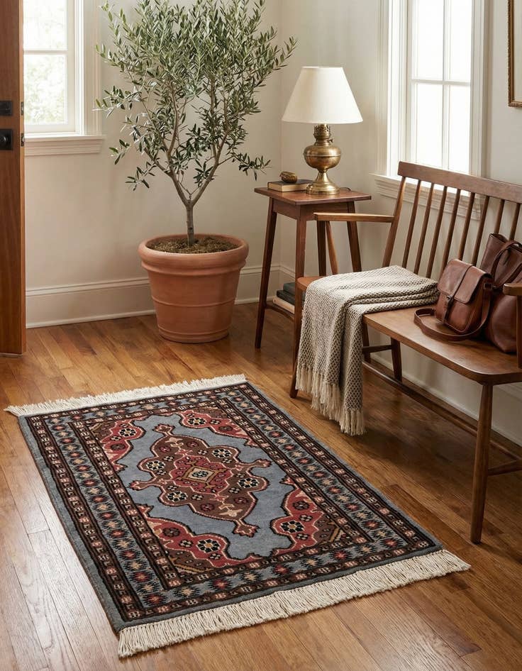 Detail image of 2' 2 x 3' 1  Hand Knotted Bokhara Oriental Wool Rug