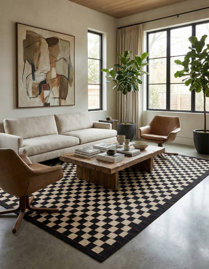 Detail image of  6' 9 x 9' 7  Hand Woven Kilim Modern Wool Rug