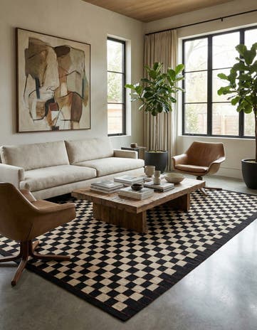 6' 9 x 9' 7 Hand Woven Kilim Modern Wool Rug