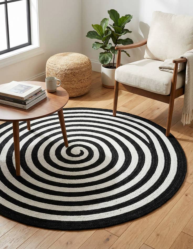 Detail image of  3' 3 x 3' 3  Hand Woven Eco Verse   Washable Indoor / Outdoor Round Rug