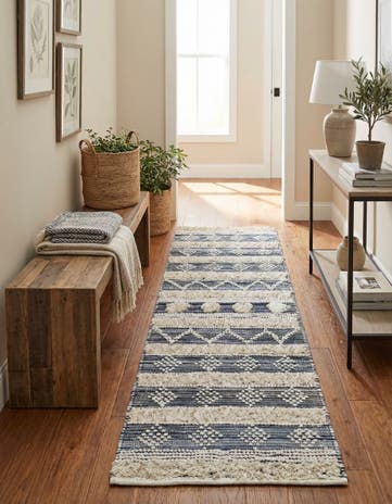 2' 7 x 10' Hand Woven Cotton Chindi Runner Rug