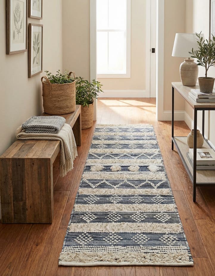 2' 7 x 10' Hand Woven Cotton Chindi Runner Rug