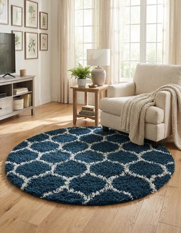 6' x 6' Lattice Shag Round Rug