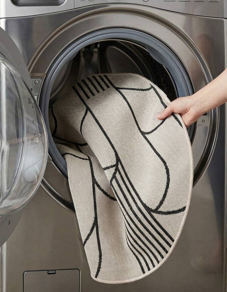 Detail image of  3' x 3'  Washable Modern Indoor / Outdoor Round Rug