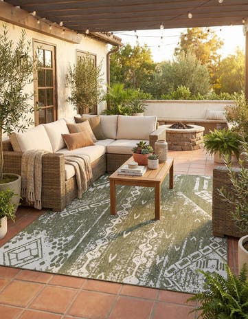 7' 10 x 10' Easy-Clean Bohemian Indoor / Outdoor Rug