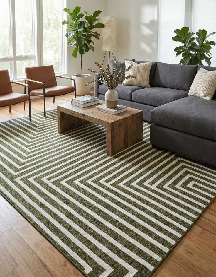 Detail image of 12' x 12'  Washable Modern Indoor / Outdoor Square Rug