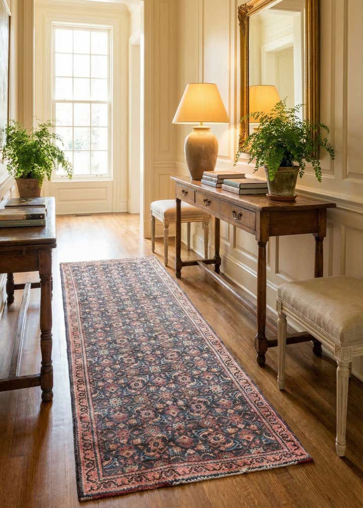 3' 9 x 10' 1 Hand Knotted Ultra Vintage Persian Wool Runner Rug