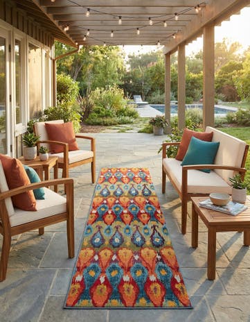 2' 7 x 11' Easy-Clean Modern Indoor / Outdoor Runner Rug