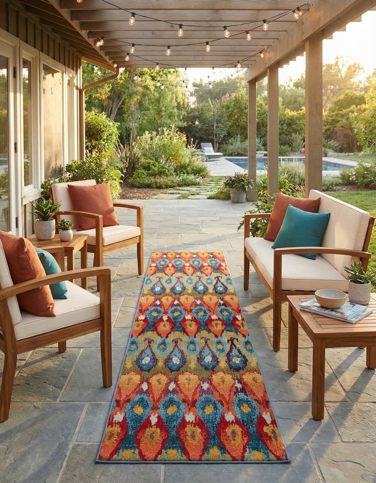 Detail image of 2' 7 x 11' Easy-Clean Modern Indoor / Outdoor Runner Rug