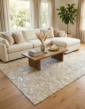 5' 6 x 7' 7 Cowhide Stocks Rug