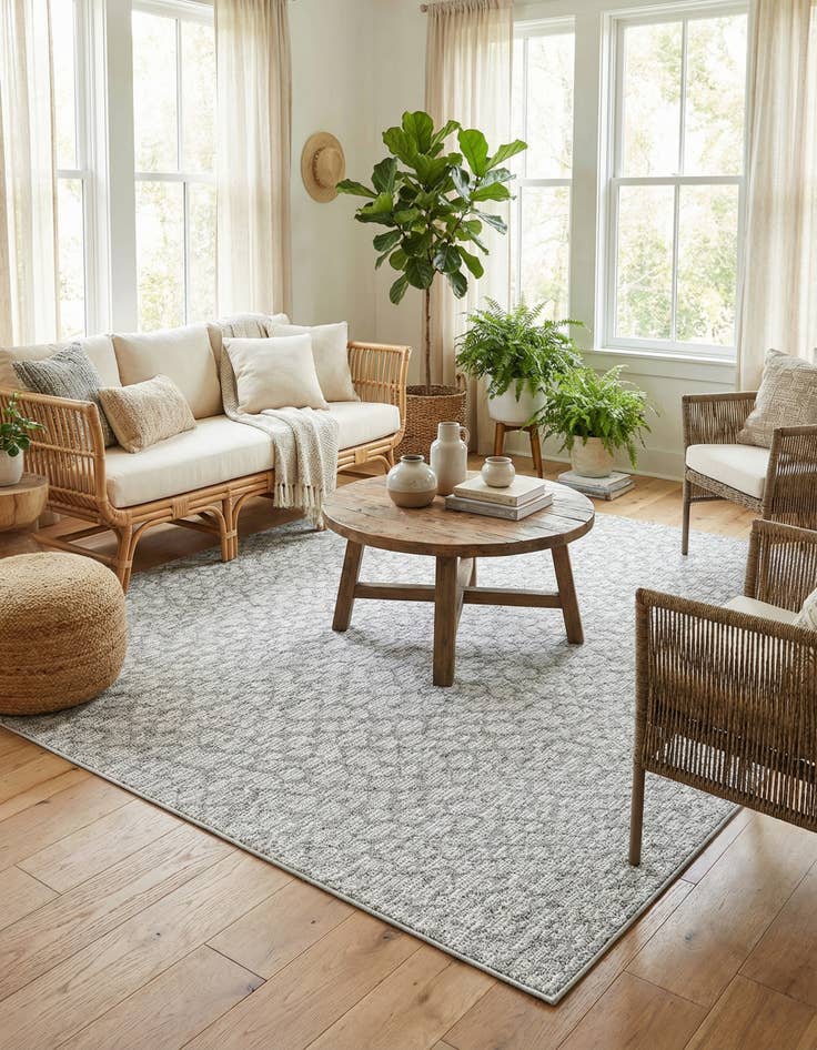 Detail image of  7' 10 x 7' 10  Washable Safari Indoor / Outdoor Square Rug