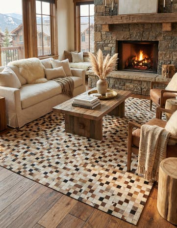 7' 11 x 9' 11 Cowhide - Patchwork Rug