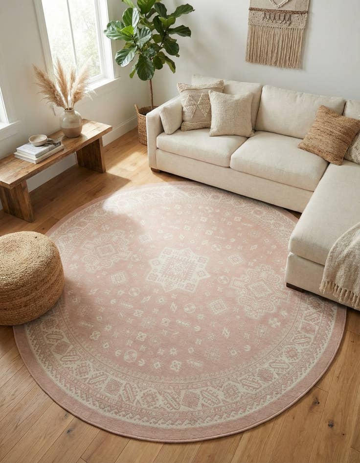 Detail image of 13' x 13'  Washable Aztec Indoor / Outdoor Round Rug