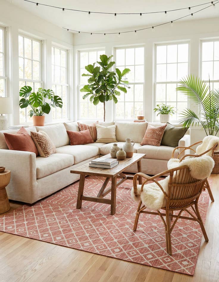 Detail image of 10' x 13'  Washable Trellis Indoor / Outdoor Rug