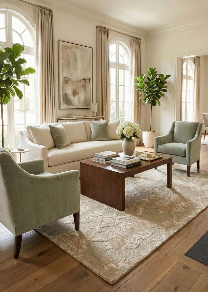 6' x 8' 9 Hand Knotted Darya Rug