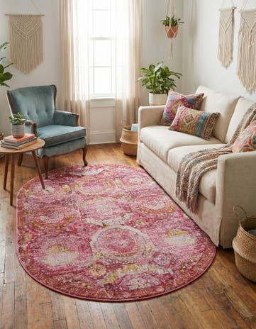 Pink Santiago Oval Rug