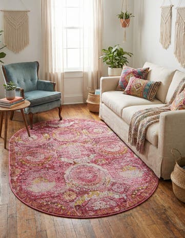 Pink Santiago Oval Rug