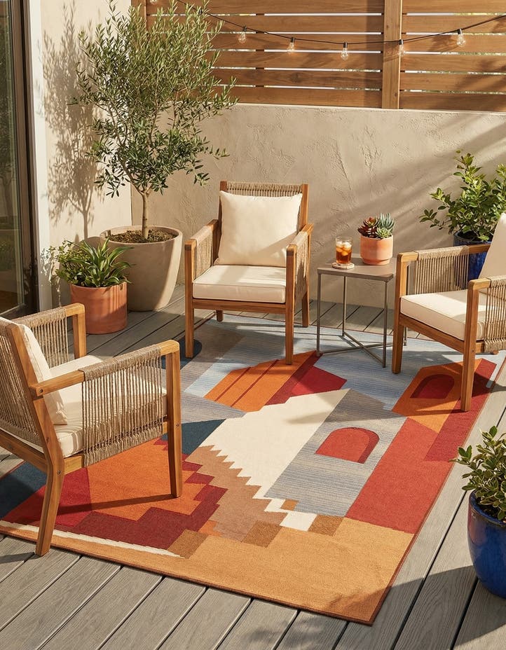 4' x 6' Easy-Clean Modern Indoor / Outdoor...