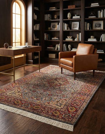 4' x 5' 10 Hand Knotted Lahour Wool Rug